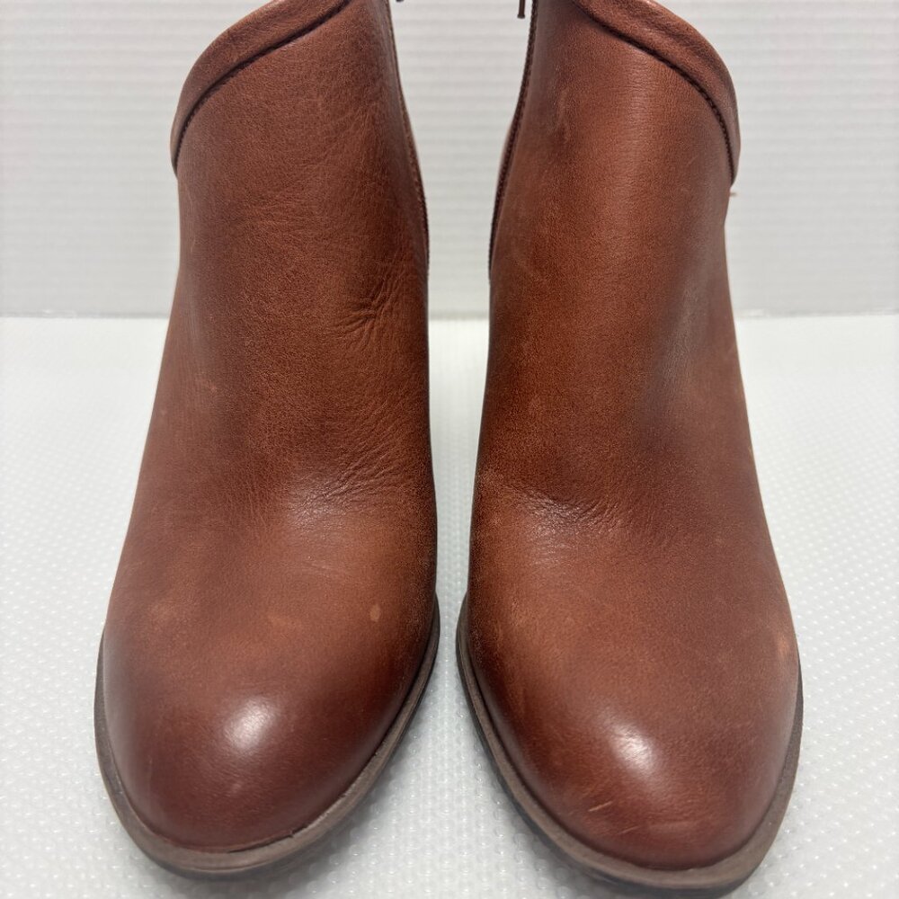 NWOT: Lucky Brand Heeled Brown Leather Booties Boots Women's Size 11 - 2128 - Picture 6 of 10